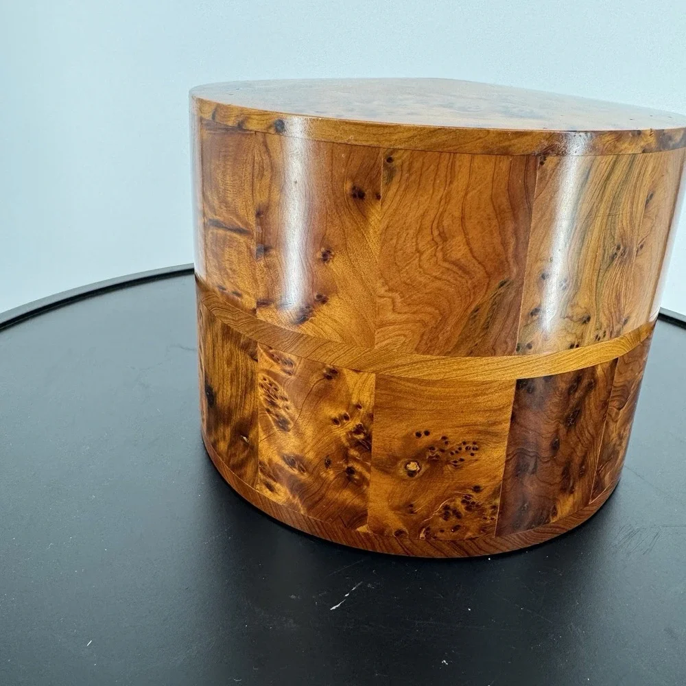 Morocco Jewellery Box Thuya Wood Aromatic Marquetry 2 Drawer Cylinder Drum Heavy